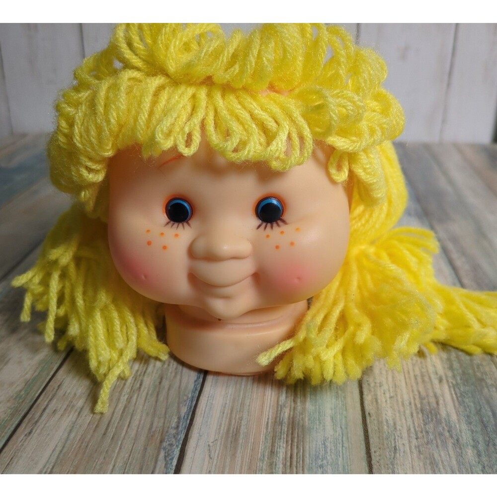 Vintage 1984 Sweet Love Kids Doll Head Yellow Pigtails Replacement 4"